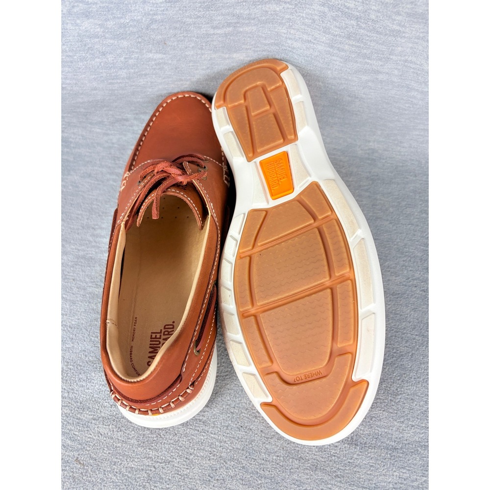 Samuel Hubbard New Endeavor Boat Shoes Mens 11.5 Brown Saddlebag Leather Casual - Picture 11 of 14